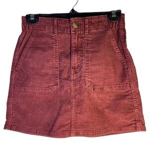 BRICK red corduroy American Eagle skirt (0170)